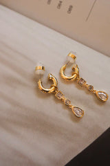 LUV AJ Bezel Stone Charm Huggies