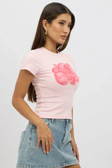 Pink Graphic Tee Short Sleeve
