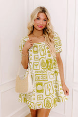 On Tropic Time Mini Dress in Lime Punch