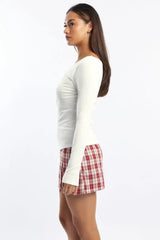 White One Shoulder Top Long Sleeve