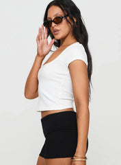Baseline Square Neck Rib Top White