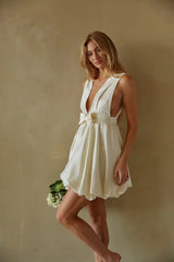Kaya Bow Bubble Babydoll Mini Dress