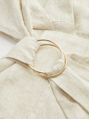 Cotton & Linen Kimono Sleeve Wrap Dress