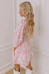 Memory Lane Floral Mini Dress in Pink