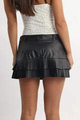 Black Pleated Mini Skort