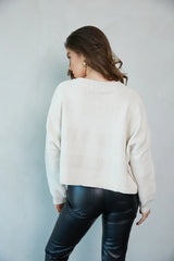 Jess Tonal Striped Knit Cropped Sweater