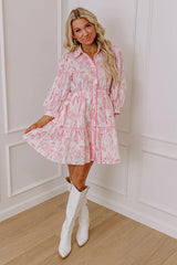 Memory Lane Floral Mini Dress in Pink