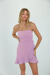 Audra Tie Back Ruffle Wrap Mini Dress