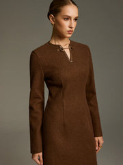 Horsebit Detail A-Line Mini Dress