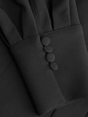 Button-Front Puff-Sleeve Mini Dress