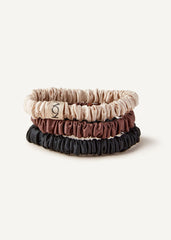 Silk Hair Tie Trio in Mixed