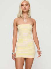 Savins Strapless Mini Dress Yellow