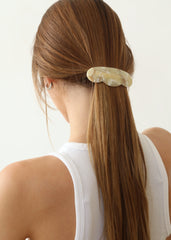 Scallop Barrette in Oak