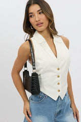 White Vest Tie Back