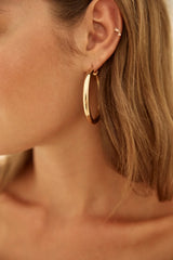 18K Gold Plated Sleekest Hoop Earrings Gold