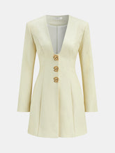 Floral Metal Button Faux Leather Mini Dress