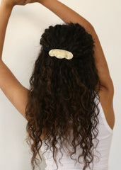 Scallop Barrette in Oak