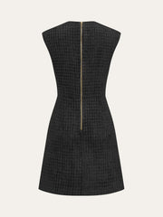 Chain Detail Tweed Sleeveless Mini Dress