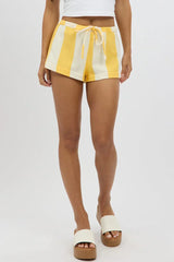 Yellow Stripe Mini Shorts
