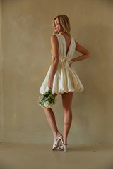 Kaya Bow Bubble Babydoll Mini Dress