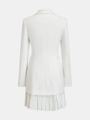 Pleated Hem Tailored Blazer Mini Dress