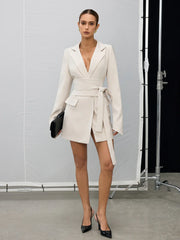 Double-Breasted Belted Blazer Dress