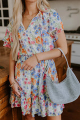 Pure Heart Floral Mini Dress in Blue