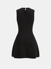 Sleeveless Flared Dress with Sequin Embellishments