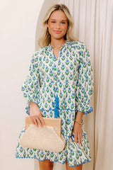 Playful Pursuits Floral Mini Dress in Sky Blue