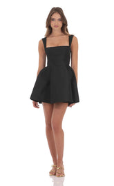 Fit and Flare Dress in Black