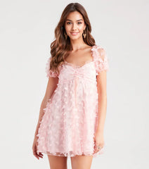 Wildest Dreams Butterfly Applique Babydoll Dress