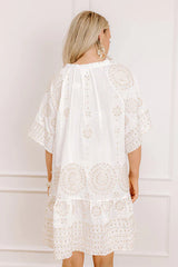 Oceanfront Villa Sequin Embroidered Mini Dress