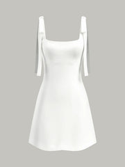 Bow-Strap Backless Mini Dress