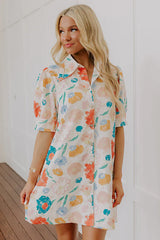 Pop Of Color Floral Embroidered Mini Dress