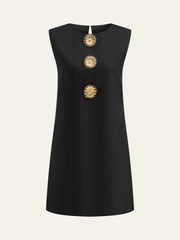 Metal Decor Sleeveless Mini Dress