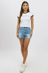White Graphic Tee Short Sleeve