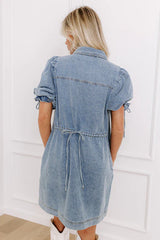 Bistro Hangout Denim Mini Dress