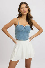 Denim Corset Top Sleeveless Denim
