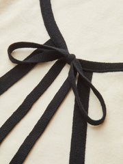 Contrast Trim Long Sleeve Sweater Dress