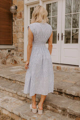 Garden Stroll Midi Dress in Sky Blue