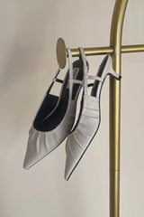 Syrie Pleated Pointed Toe Heel