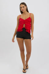 Red Singlet Top Lace