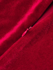 Velvet Mock Neck Ruched Sleeveless Dress