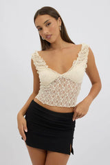 Yellow Lace Top Sleeveless