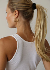 Silk Hair Tie in Black