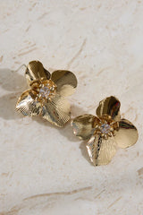 18K Gold Plated Open Heart Earrings Gold