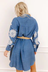 Boho Charm Embroidered Mini Dress