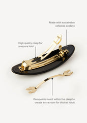 Oval Barrette in Black