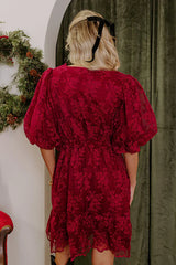 Vino Sippin' Embroidered Mini Dress