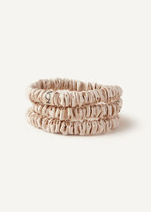Silk Hair Tie in Champagne